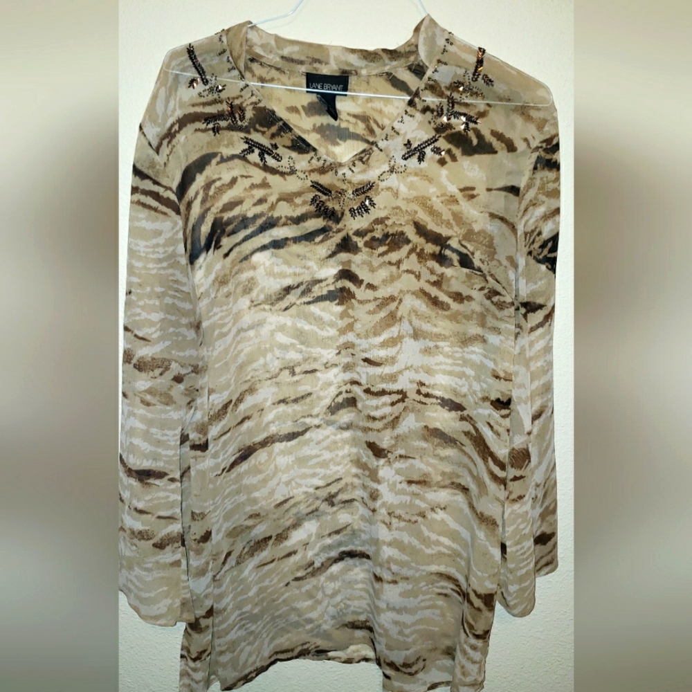 Animal Print Long Sleeve Top
